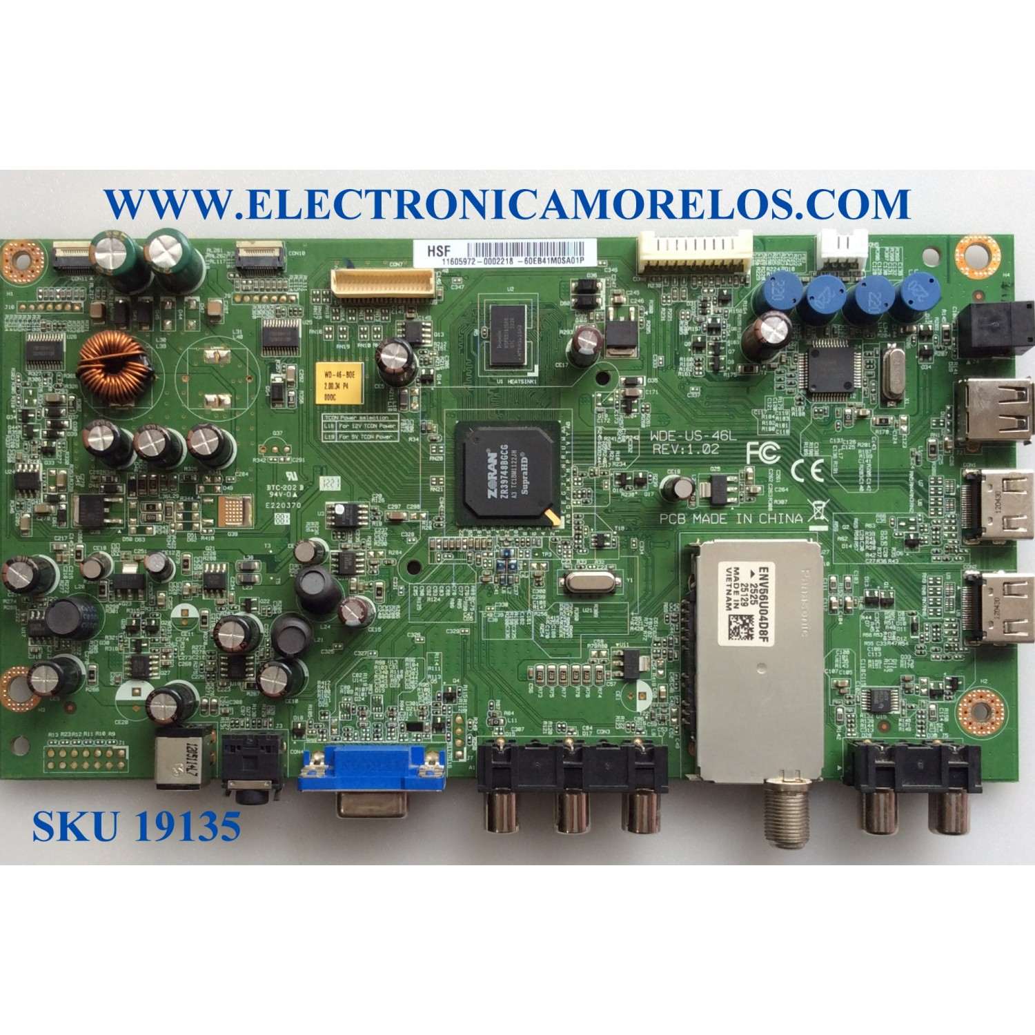 MAIN / WESTINGHOUSE 60.EB41M.0SA / WDE-US-46L / 60EB41M0SA / 60EB41M0SA01P / REV:1.02 / MODELOS LD-4695 / WD-46-B0E / WD-46-B0E TW-69601-U046B 